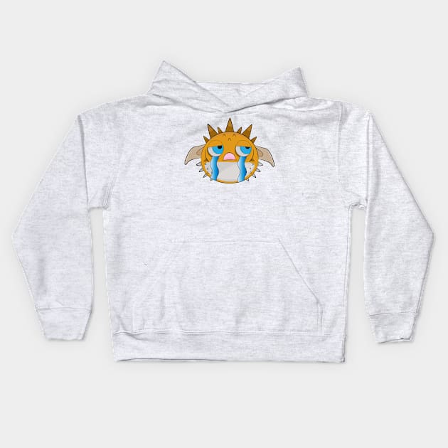 Crying fugu Kids Hoodie by Zjuka_draw